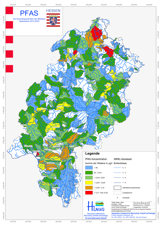 Karte PFAS Summenparameter 2014-2023